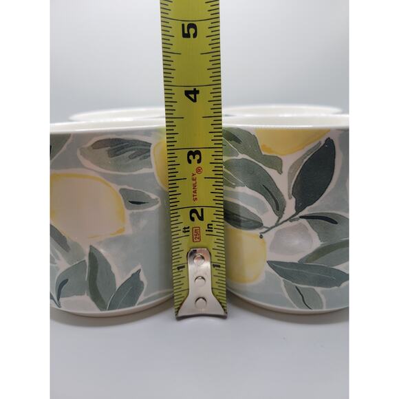 Pottery Barn Lot of 4 Coffee Mugs Rebecca Atwood Lemon Stoneware Cups - Picture 4 of 5
